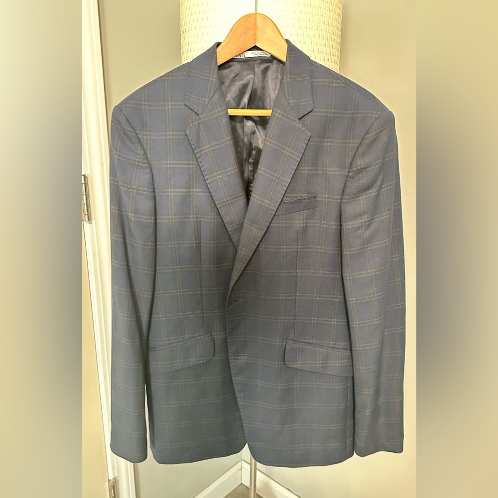 Zara Sport Blazer Blue/Tan US42R